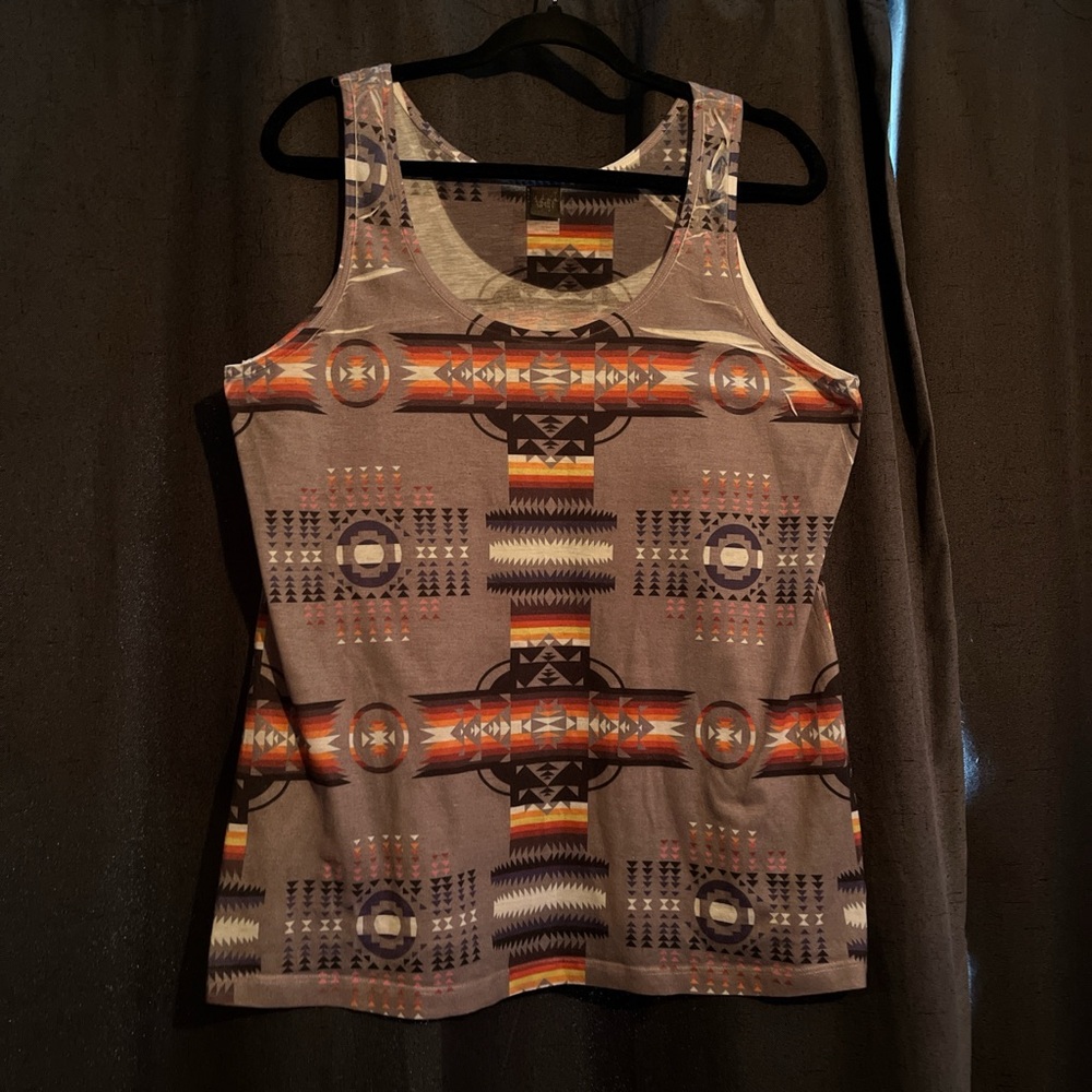 Tribal Print Tank Top in Earthy Tones